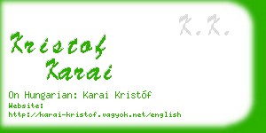 kristof karai business card
