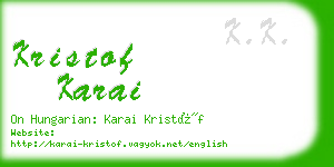 kristof karai business card